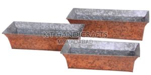 18.5x8x5 Inch Galvanized Metal Planter