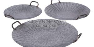 20 Inch Galvanized Metal Serving Plate