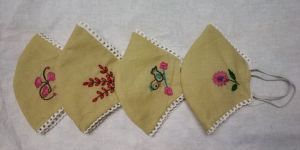 Embroidered Cotton Face Mask