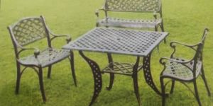 Aluminium Cast Chair Table Set (715 Grey)