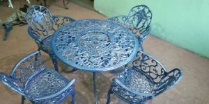 Aluminium Cast Chair Table Set (732 Grey)