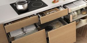 Single Railing Kitchen Double Wall Drawer