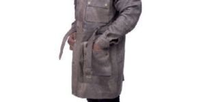 Natural Print BR Sheep Nappa Leather Long Jacket