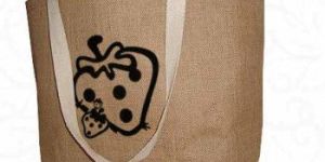 JUTE BAG WITH COTTON HANDLE.