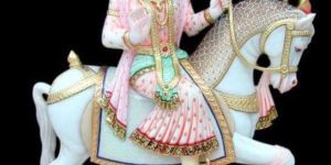 Marble Ghoda Sawar Statue