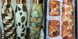 Marble Stone Printed Copper Bottle Gift Set