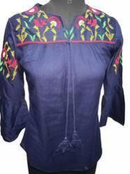 Ladies Rayon Embroidered Top
