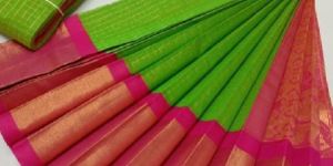 Uppada Zari Checks Silk Cotton Saree