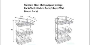 3 Layer Stainless Steel Wall Mounted Rack