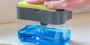 2-in-1 Double Layer Plastic Sponge Box with Soap Dispenser