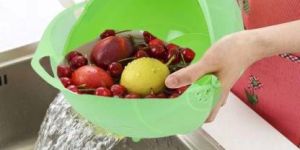 Plastic Vegetable Fruit Rinse Bowl Strainer Cum Basket