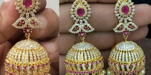 Gold Finish Premium Quality CZ Stone Jhumka