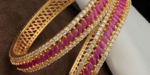 Micro Gold Finish Premium Quality CZ Stone Handmade Bangles