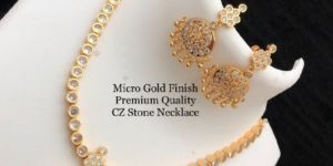 Micro Gold Finish Premium Quality CZ Stone Necklace
