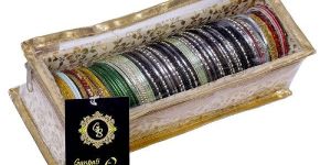Single Rod Golden Fancy Bangle Box