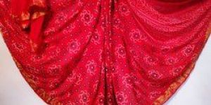 Georgette Printed Bandhani Sarees