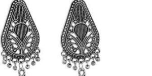 Silver Oxidized Jhumki