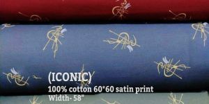 Cotton Satin Print Shirting Fabric