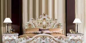 Antique Victorian Style Wooden Bed