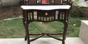 Antique Colonial Zig Zag Console