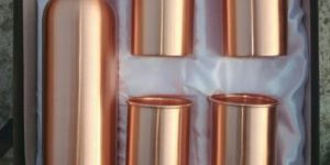 Copper Bottle with Glass of 4 Set