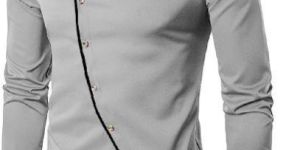 Mens Grey Cotton Kurta