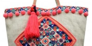 Embroidered Jute Bag
