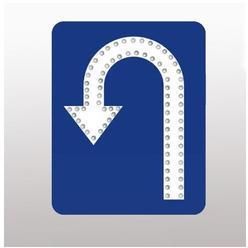 Solar Power U Turn Sign Board