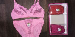 Ladies Pink Lingerie Set