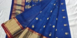 Chanderi Sarees Handloom Katan Silk Nakshi Bodar