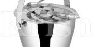 Belly Ice Bucket With Cover & Tong