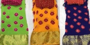 Printed Designer Bandhani Saree