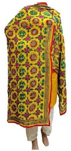 Embroidered Phulkari Georgette Dupatta