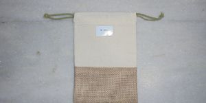 Jute and Cotton Drawstring Pouch