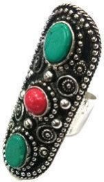 Girls Silver Oxidized Stone Finger Ring