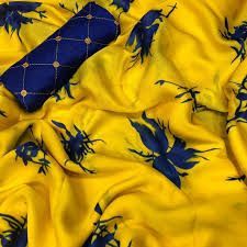 Chiffon Yellow Designer Saree