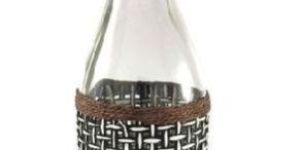 Swing Top Jute Fridge Glass Water Bottle