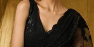 Black Sequin Sleeveless Blouse