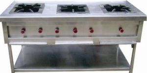 Stainless Steel Triple Burner Cooking Range
