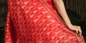 Cut Work Linen Saree