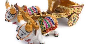 Wooden Decorative Indian Bullock Cart Showpiece