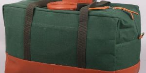 Leather and Canvas Duffle Bag
