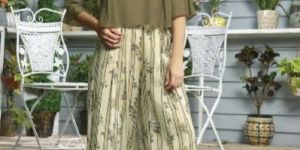 Cotton Silk Crop Top Set