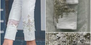 Designer Embroidery with Handwork Pants for Girls