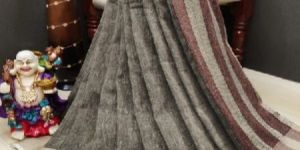 Linen Jute Silk with Jari Border and Rich Weaving Pallu