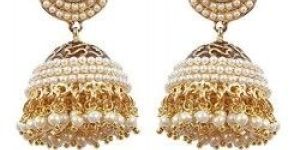 White Jhumki Earrings
