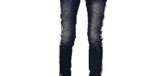 Men's Slim Fit Side Stripe Design Jeans