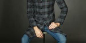 Grey Plaid Checks Long Coat