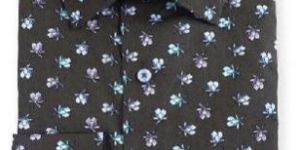 Olive Green Floral Poplin Printed Shirt