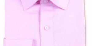 Pink Cotton Linen Solid Plain Shirts